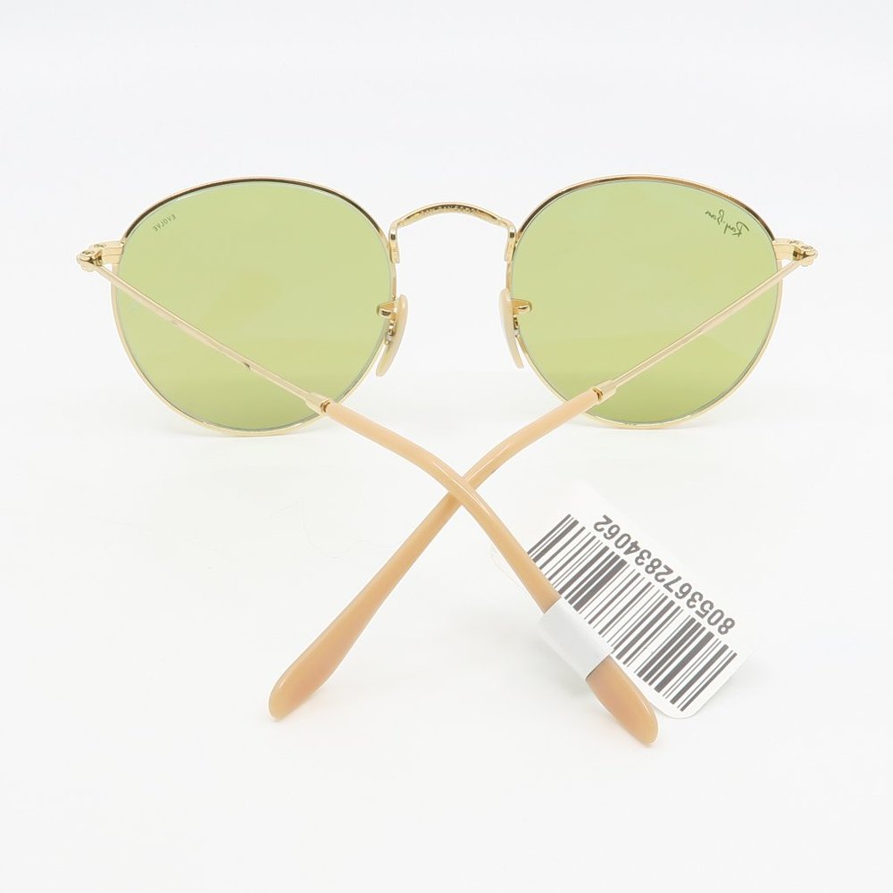 Ray-Ban RB 3447 9064/4C 50 ROUND METAL Gold/Green Photochromic Evolve Sunglasses - Picture 6 of 7